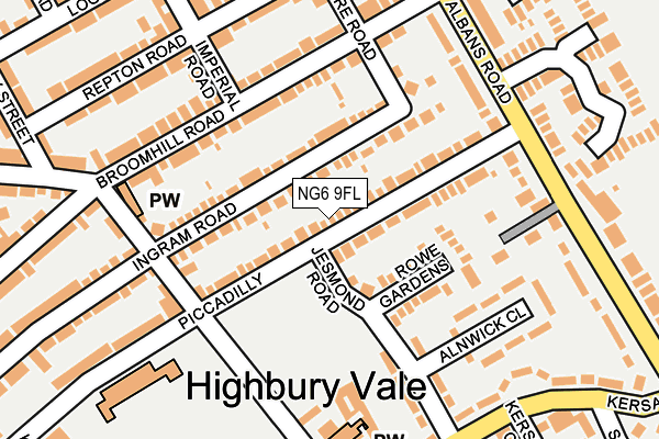 NG6 9FL map - OS OpenMap – Local (Ordnance Survey)