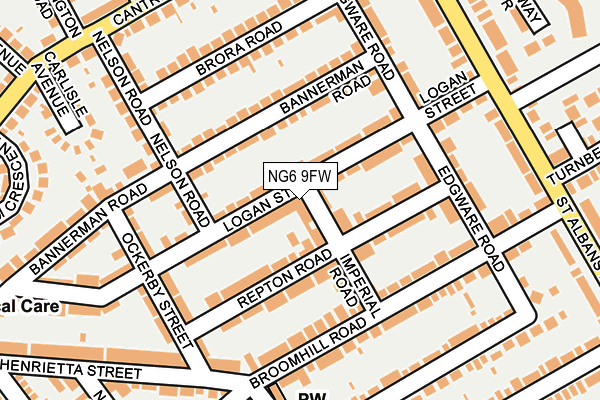 NG6 9FW map - OS OpenMap – Local (Ordnance Survey)