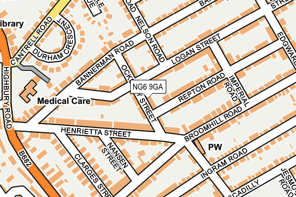 NG6 9GA map - OS OpenMap – Local (Ordnance Survey)