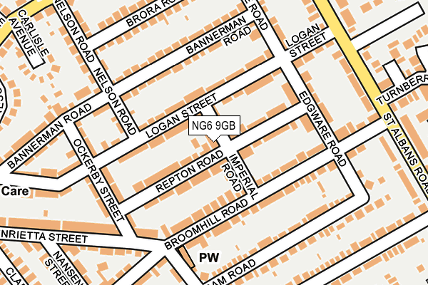 NG6 9GB map - OS OpenMap – Local (Ordnance Survey)