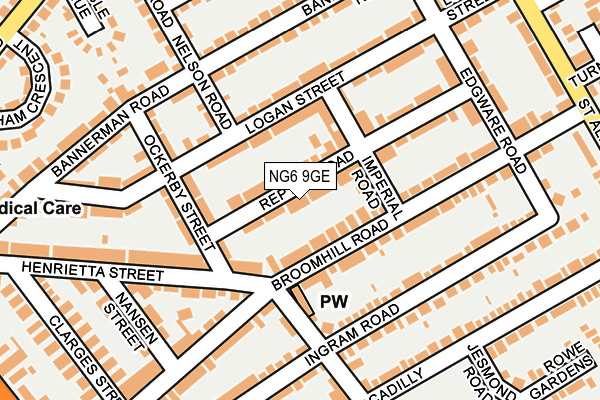 NG6 9GE map - OS OpenMap – Local (Ordnance Survey)