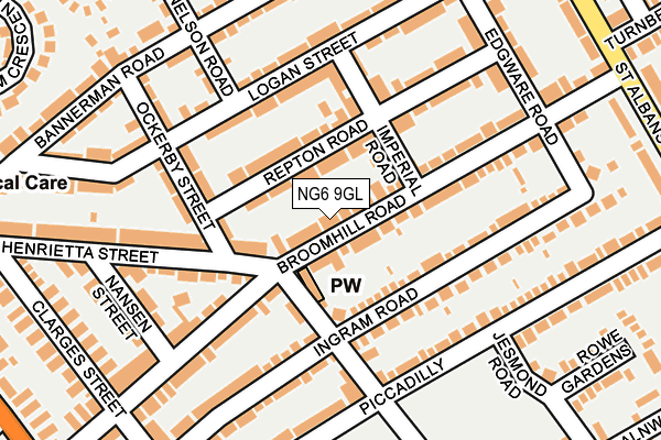 NG6 9GL map - OS OpenMap – Local (Ordnance Survey)