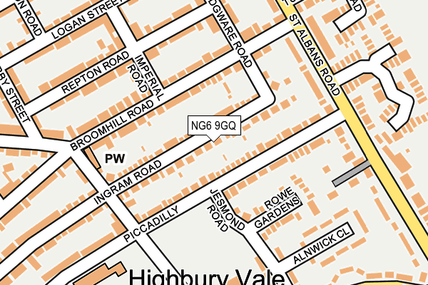 NG6 9GQ map - OS OpenMap – Local (Ordnance Survey)