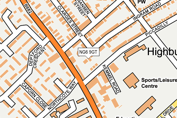 NG6 9GT map - OS OpenMap – Local (Ordnance Survey)