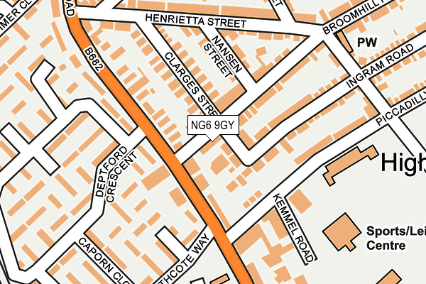 NG6 9GY map - OS OpenMap – Local (Ordnance Survey)