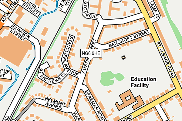 NG6 9HE map - OS OpenMap – Local (Ordnance Survey)