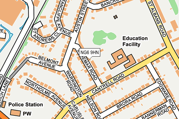 NG6 9HN map - OS OpenMap – Local (Ordnance Survey)