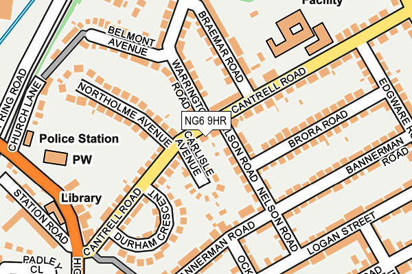 NG6 9HR map - OS OpenMap – Local (Ordnance Survey)