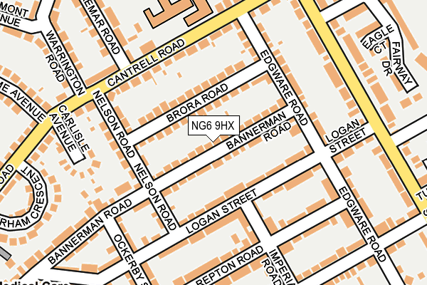 NG6 9HX map - OS OpenMap – Local (Ordnance Survey)
