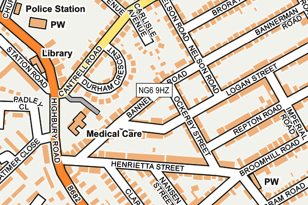 NG6 9HZ map - OS OpenMap – Local (Ordnance Survey)