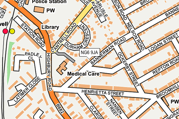 NG6 9JA map - OS OpenMap – Local (Ordnance Survey)