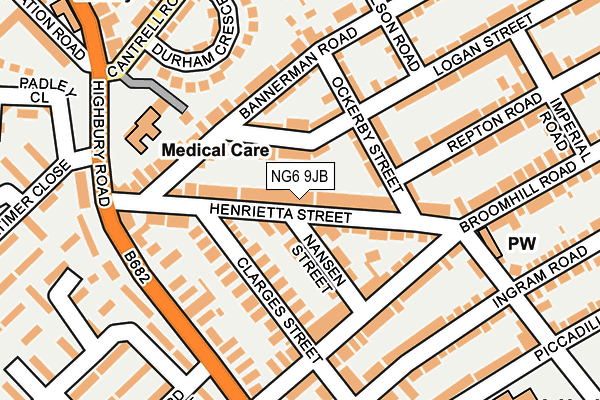 NG6 9JB map - OS OpenMap – Local (Ordnance Survey)