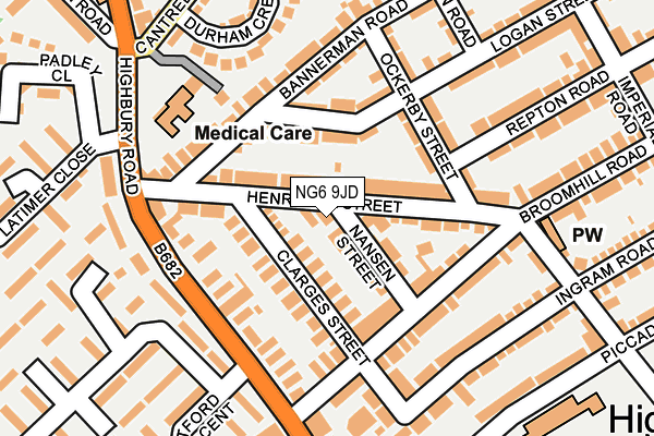 NG6 9JD map - OS OpenMap – Local (Ordnance Survey)