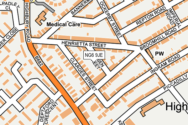 NG6 9JE map - OS OpenMap – Local (Ordnance Survey)