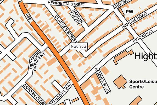 NG6 9JG map - OS OpenMap – Local (Ordnance Survey)