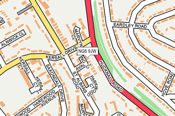 NG6 9JW map - OS OpenMap – Local (Ordnance Survey)