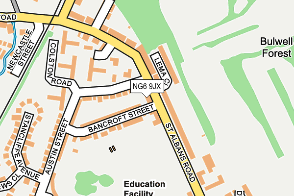 NG6 9JX map - OS OpenMap – Local (Ordnance Survey)