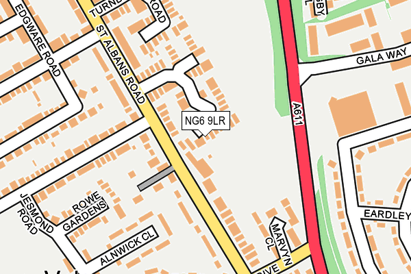 NG6 9LR map - OS OpenMap – Local (Ordnance Survey)