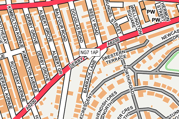 NG7 1AP map - OS OpenMap – Local (Ordnance Survey)