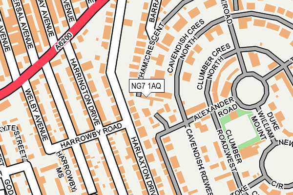 NG7 1AQ map - OS OpenMap – Local (Ordnance Survey)