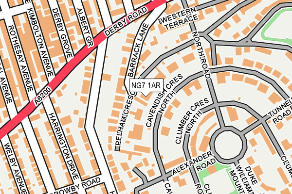 NG7 1AR map - OS OpenMap – Local (Ordnance Survey)