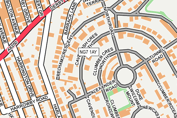 NG7 1AY map - OS OpenMap – Local (Ordnance Survey)