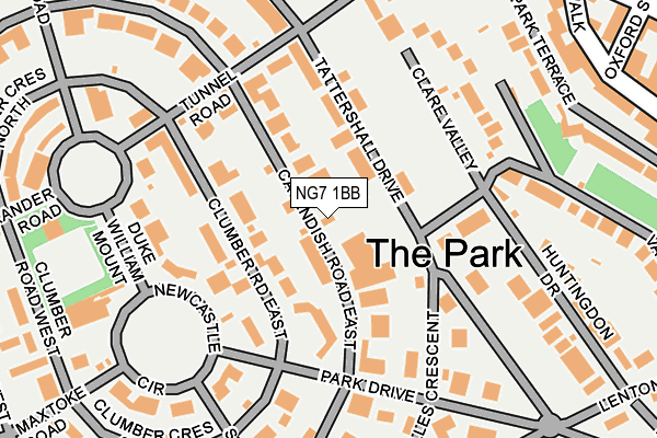 NG7 1BB map - OS OpenMap – Local (Ordnance Survey)