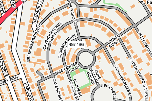 NG7 1BG map - OS OpenMap – Local (Ordnance Survey)