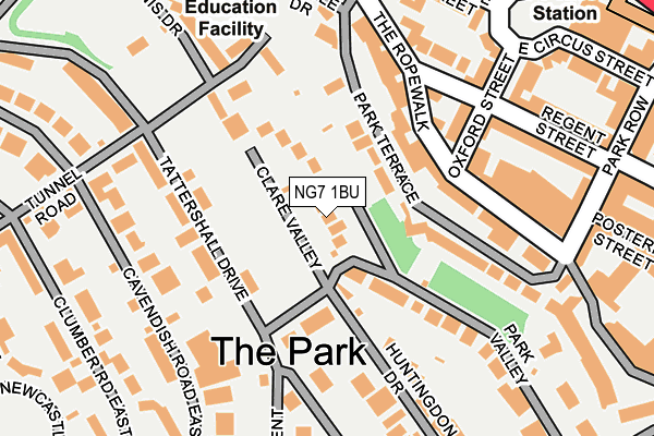 NG7 1BU map - OS OpenMap – Local (Ordnance Survey)