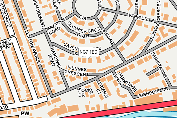 NG7 1ED map - OS OpenMap – Local (Ordnance Survey)