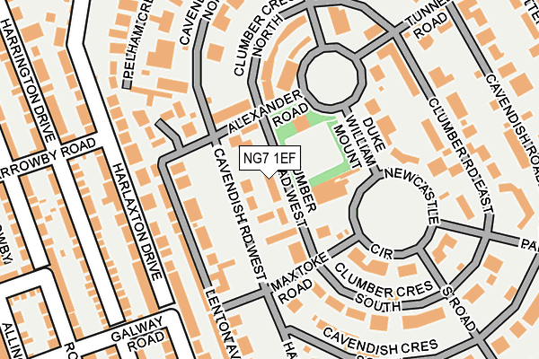 NG7 1EF map - OS OpenMap – Local (Ordnance Survey)