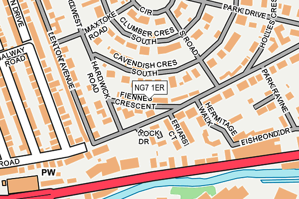 NG7 1ER map - OS OpenMap – Local (Ordnance Survey)