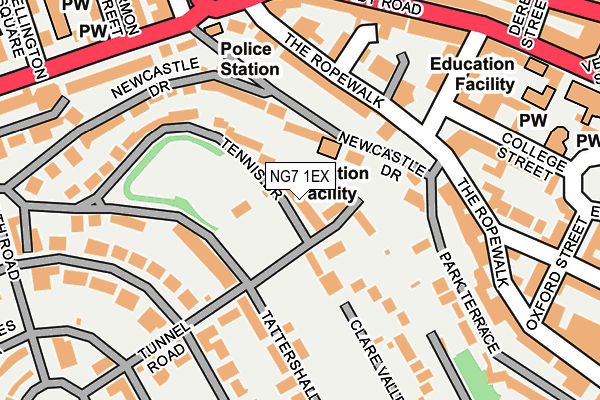 NG7 1EX map - OS OpenMap – Local (Ordnance Survey)