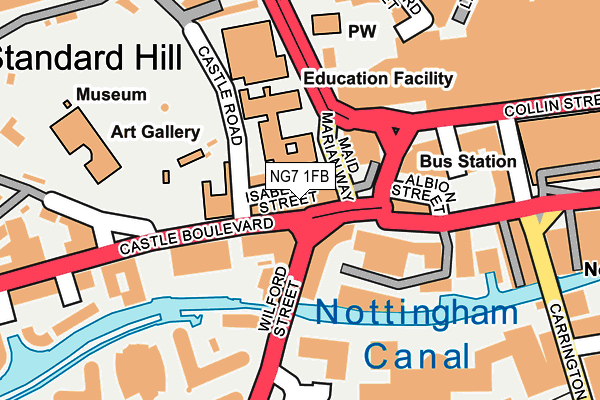 NG7 1FB map - OS OpenMap – Local (Ordnance Survey)