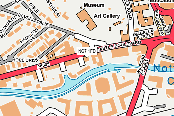 NG7 1FD map - OS OpenMap – Local (Ordnance Survey)