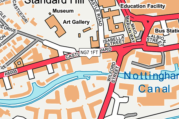 NG7 1FT map - OS OpenMap – Local (Ordnance Survey)