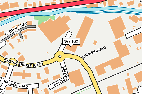 NG7 1GX map - OS OpenMap – Local (Ordnance Survey)