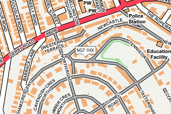 NG7 1HX map - OS OpenMap – Local (Ordnance Survey)
