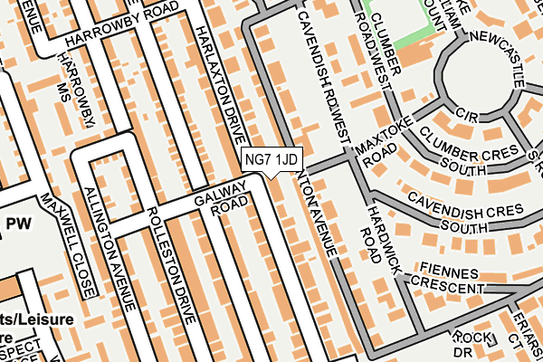 NG7 1JD map - OS OpenMap – Local (Ordnance Survey)