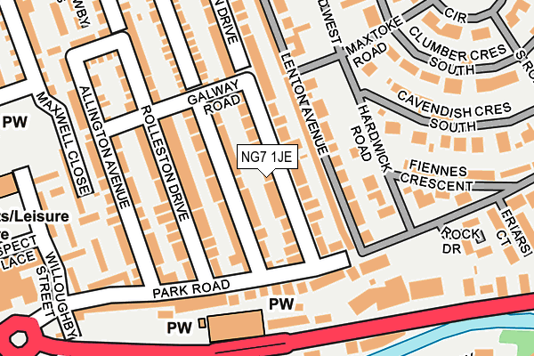 NG7 1JE map - OS OpenMap – Local (Ordnance Survey)