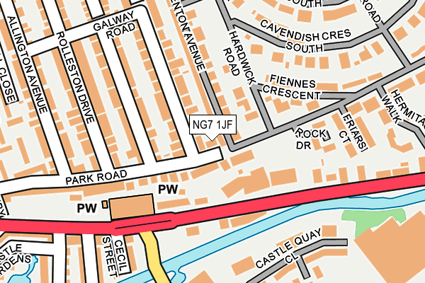 NG7 1JF map - OS OpenMap – Local (Ordnance Survey)