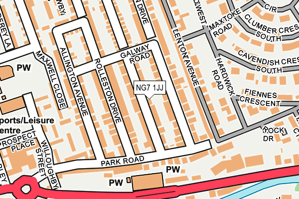NG7 1JJ map - OS OpenMap – Local (Ordnance Survey)