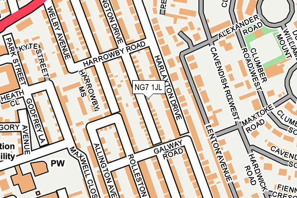 NG7 1JL map - OS OpenMap – Local (Ordnance Survey)