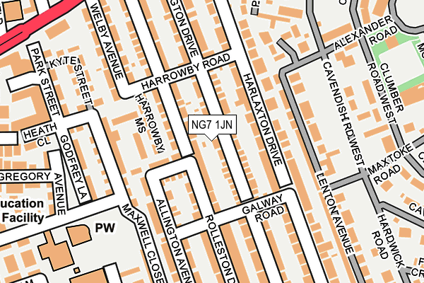 NG7 1JN map - OS OpenMap – Local (Ordnance Survey)