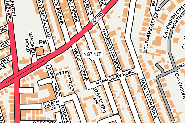 NG7 1JT map - OS OpenMap – Local (Ordnance Survey)