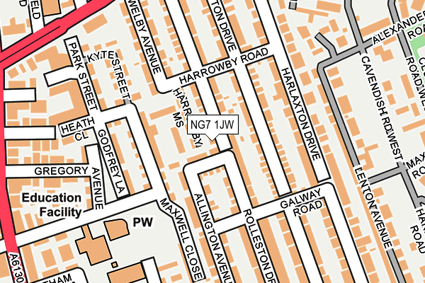 NG7 1JW map - OS OpenMap – Local (Ordnance Survey)