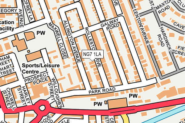 NG7 1LA map - OS OpenMap – Local (Ordnance Survey)
