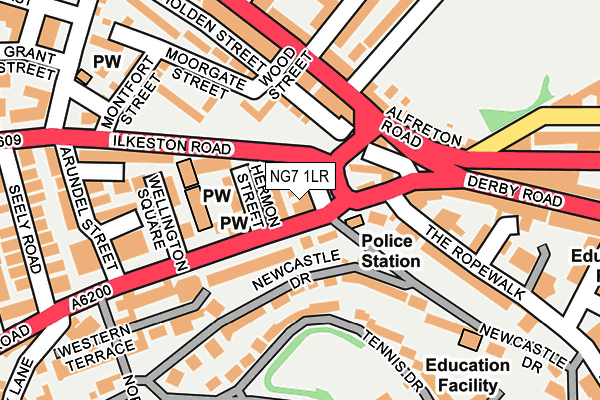 NG7 1LR map - OS OpenMap – Local (Ordnance Survey)