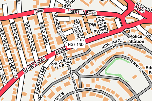 NG7 1ND map - OS OpenMap – Local (Ordnance Survey)