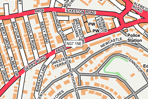 NG7 1NE map - OS OpenMap – Local (Ordnance Survey)